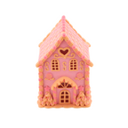 HOUSEVITAMIN LED CANDY HOUSE POLYRESIN ROZE/ORANJE 18,5 CM