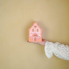 HOUSEVITAMIN LED CANDY HOUSE POLYRESIN ROZE/ORANJE 18,5 CM