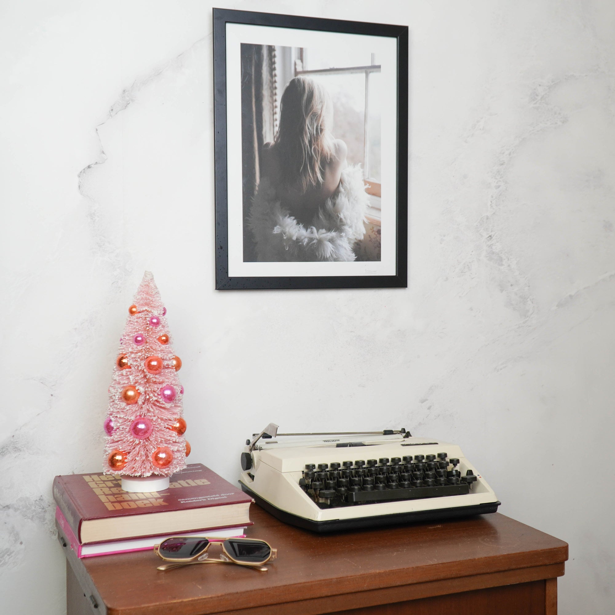 HOUSEVITAMIN DECORATIEVE KERSTBOOM SISAL/KUNSTSTOF ROZE 31 CM