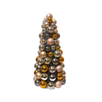 HOUSEVITAMIN DECORATIEVE KERSTBOOM KERSTBALLEN KUNSTSTOF TAUPE/ORANJE 41 CM