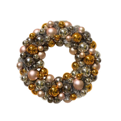 HOUSEVITAMIN KERSTKRANS KERSTBALLEN POLYSTYREEN TAUPE 34 CM