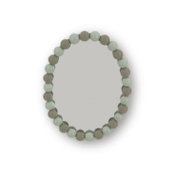 HOUSEVITAMIN OVALE WANDSPIEGEL BUBBLES MDF/GLAS ZAND/TAUPE 29 CM