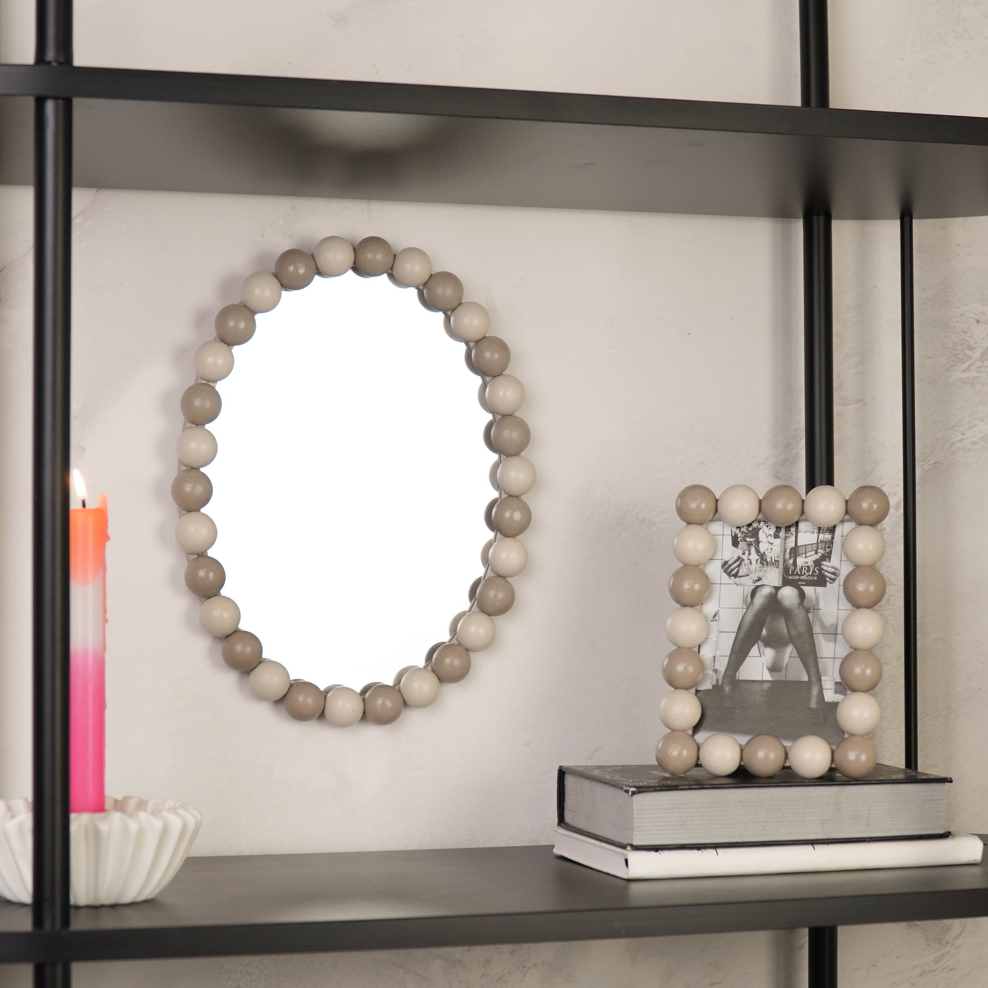 HOUSEVITAMIN FOTOLIJST BUBBLES MDF ZAND/TAUPE 18,5 × 13,5 CM