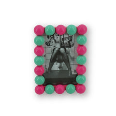 HOUSEVITAMIN FOTOLIJST BUBBLES MDF NEONROZE/MINT 18,5 × 13,5 CM