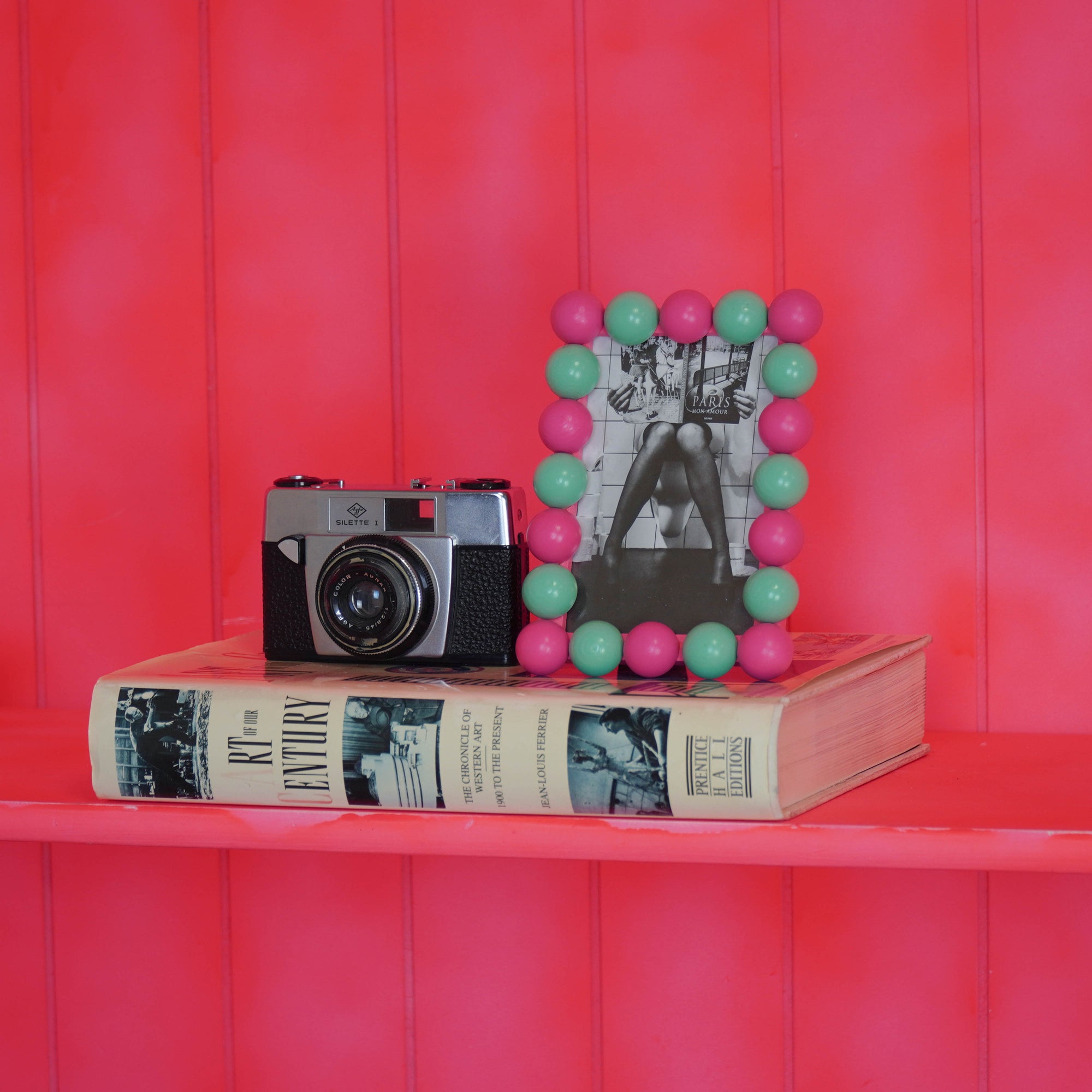 HOUSEVITAMIN FOTOLIJST BUBBLES MDF NEONROZE/MINT 18,5 × 13,5 CM