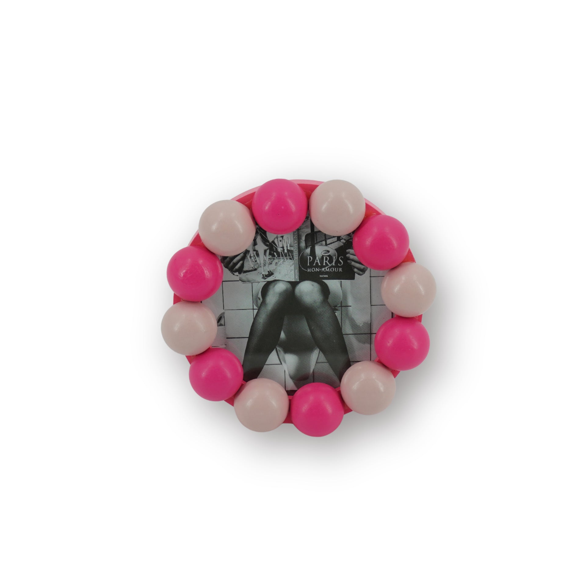 HOUSEVITAMIN FOTOLIJST BUBBLES MDF LICHTROZE/NEONROZE 14,5 CM