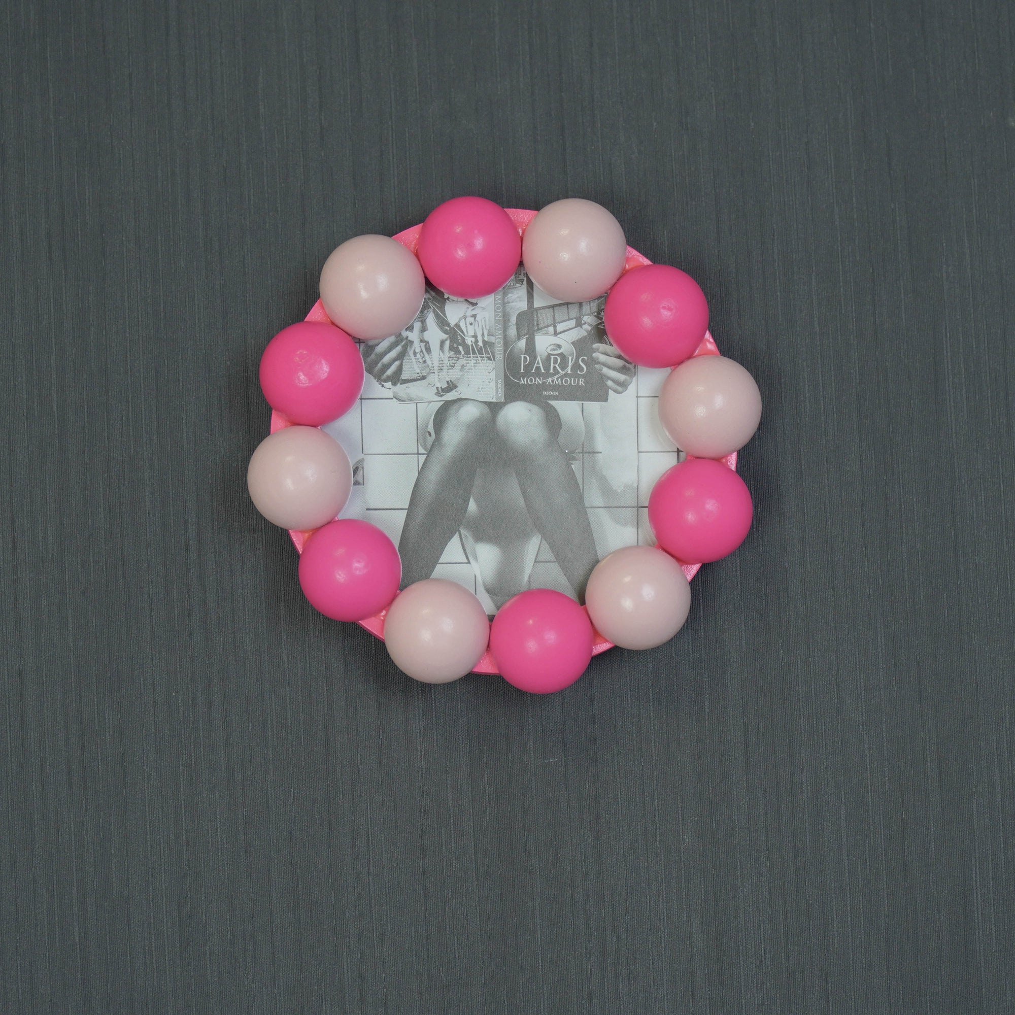 HOUSEVITAMIN FOTOLIJST BUBBLES MDF LICHTROZE/NEONROZE 14,5 CM