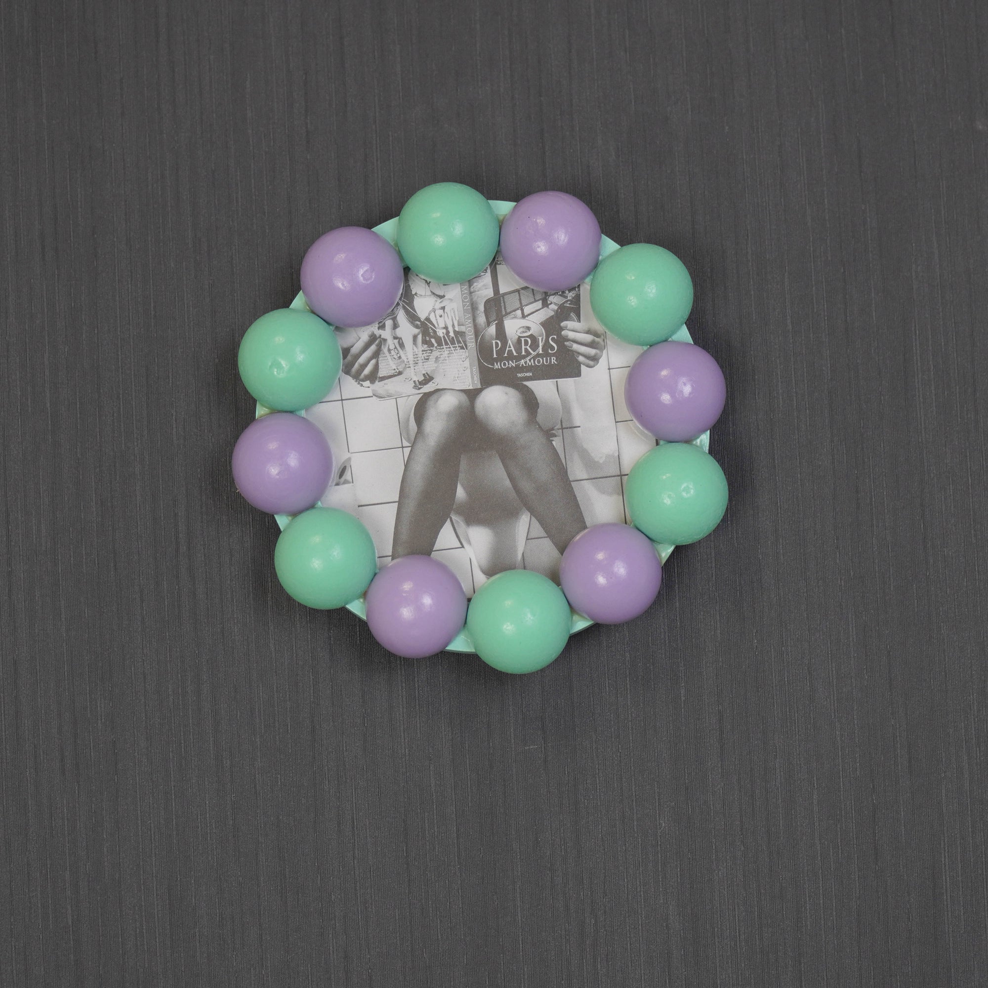 HOUSEVITAMIN FOTOLIJST BUBBLES MDF LILA/MINT 14,5 CM