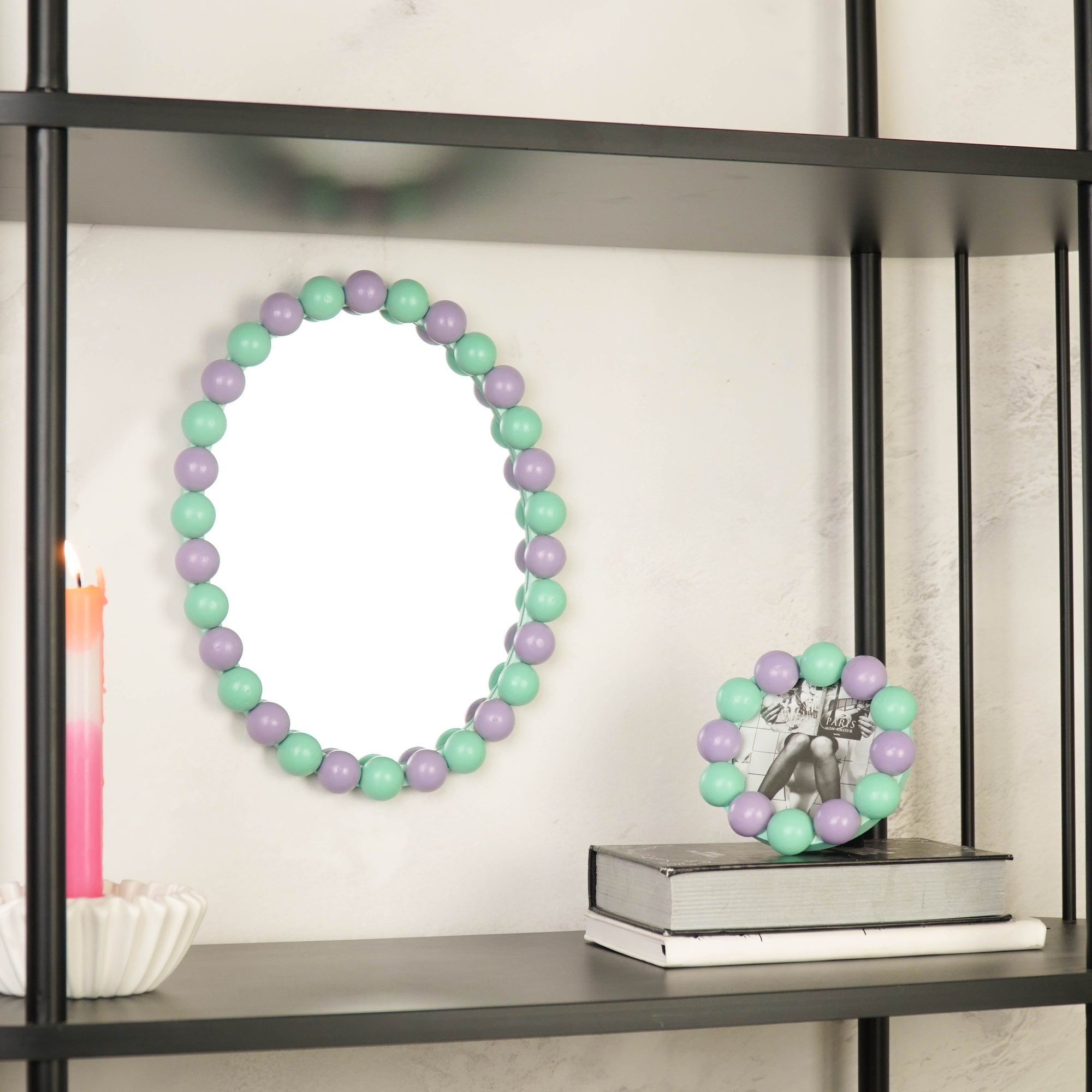 HOUSEVITAMIN FOTOLIJST BUBBLES MDF LILA/MINT 14,5 CM