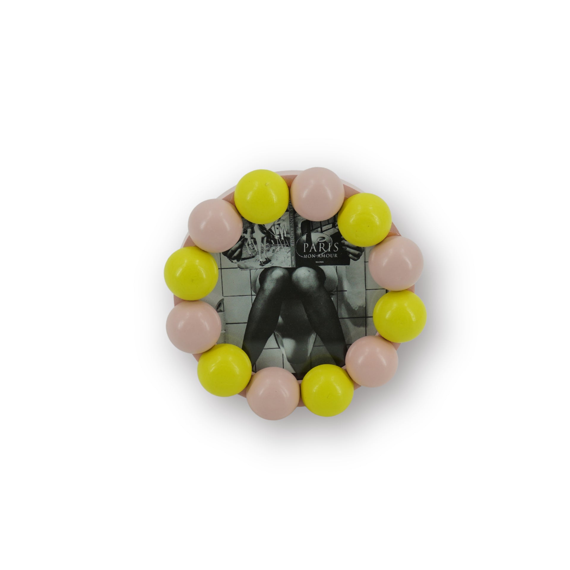 HOUSEVITAMIN FOTOLIJST BUBBLES MDF LICHTROZE/GEEL 14,5 CM