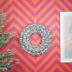 HOUSEVITAMIN KERSTKRANS DISCO KUNSTSTOF ZILVER 40 CM