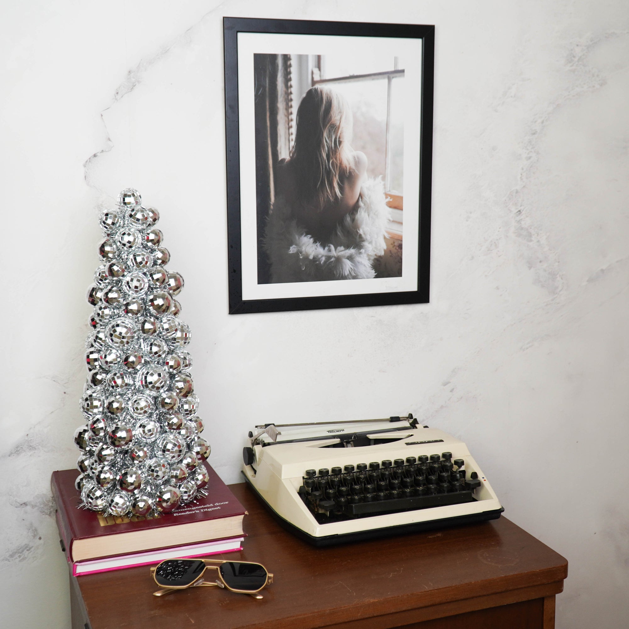 HOUSEVITAMIN DECORATIEVE KERSTBOOM DISCO KUNSTSTOF ZILVER 42 CM