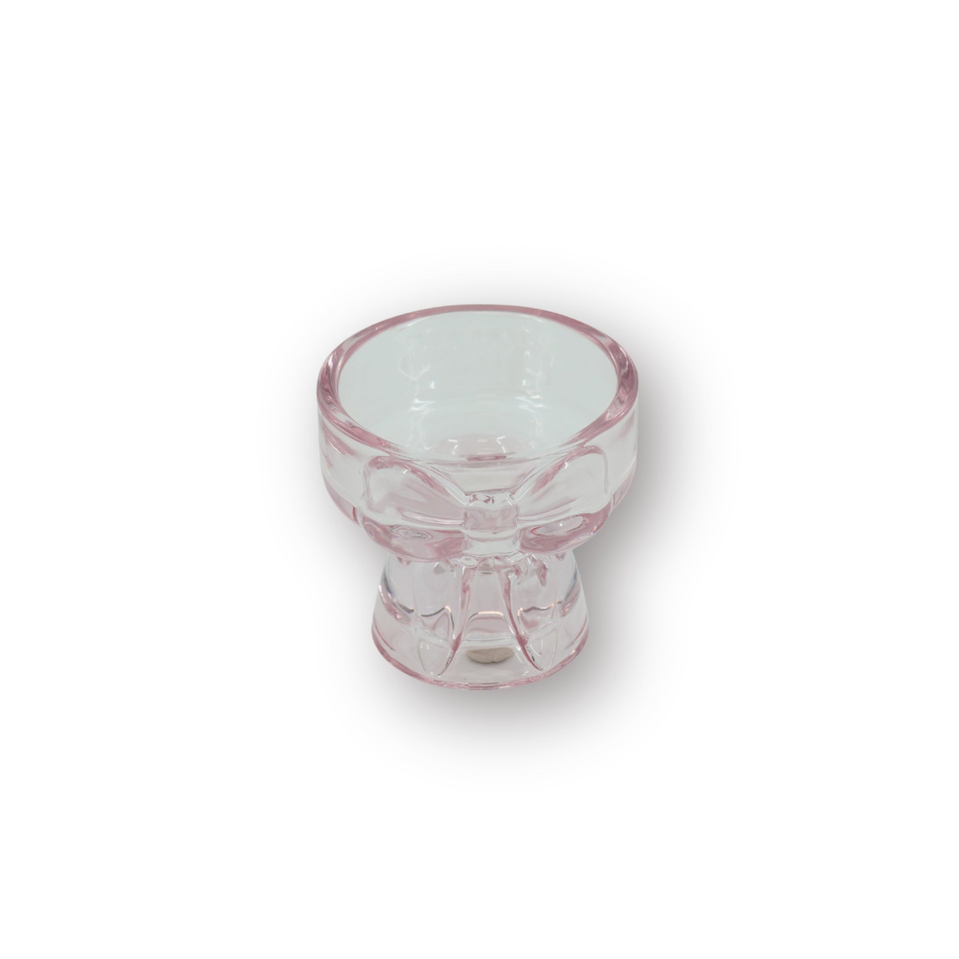 HOUSEVITAMIN KAARSEN- & THEELICHTHOUDER BOW GLAS ROZE 7,5 CM