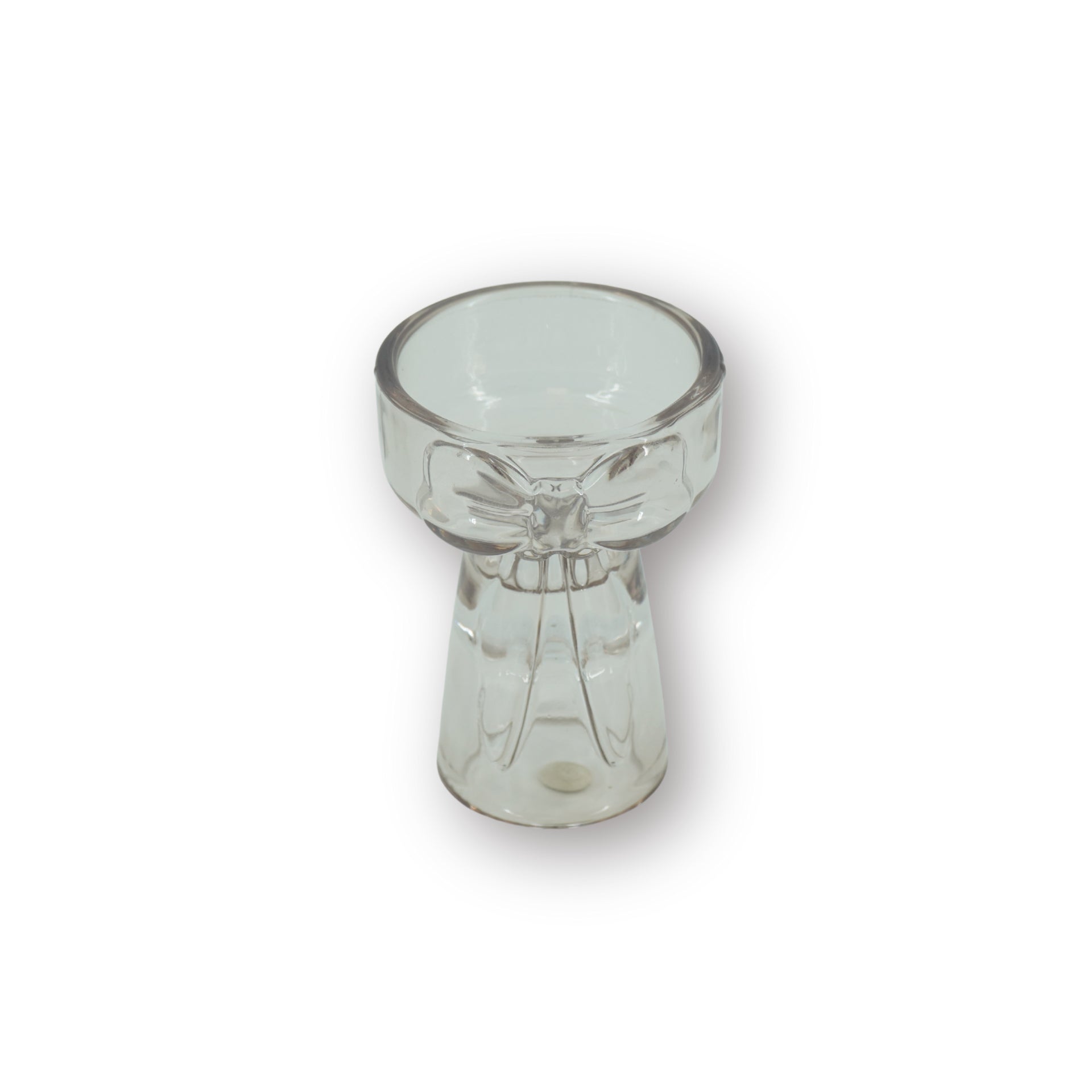 HOUSEVITAMIN KAARS- EN THEELICHTHOUDER BOW GLAS BRUIN 9,5 CM