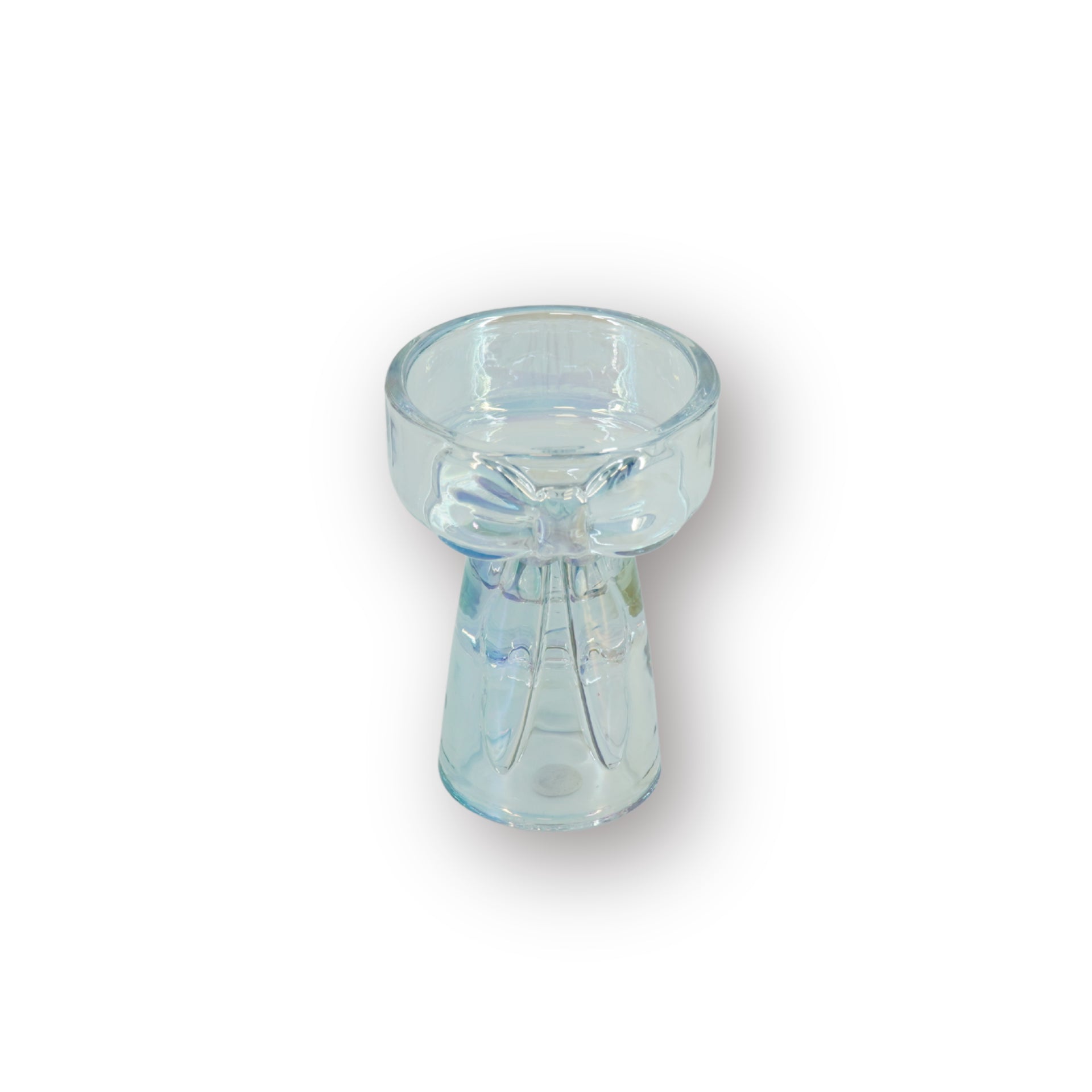 HOUSEVITAMIN KAARSEN- & THEELICHTHOUDER BOW GLAS IRISEREND 9,5 CM