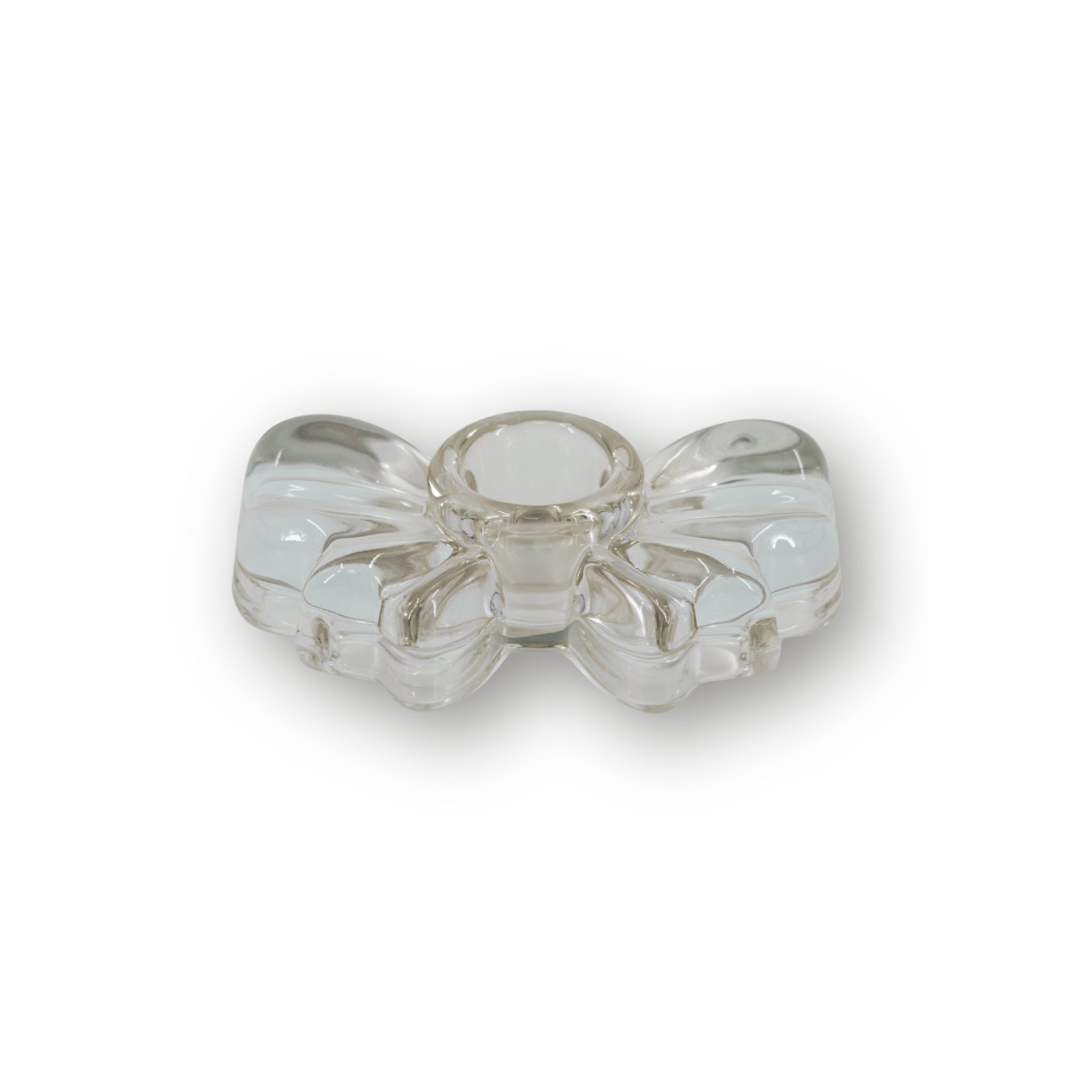 HOUSEVITAMIN KANDELAAR BOW GLAS BRUIN 9,5 CM
