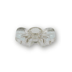HOUSEVITAMIN KANDELAAR BOW GLAS BRUIN 9,5 CM