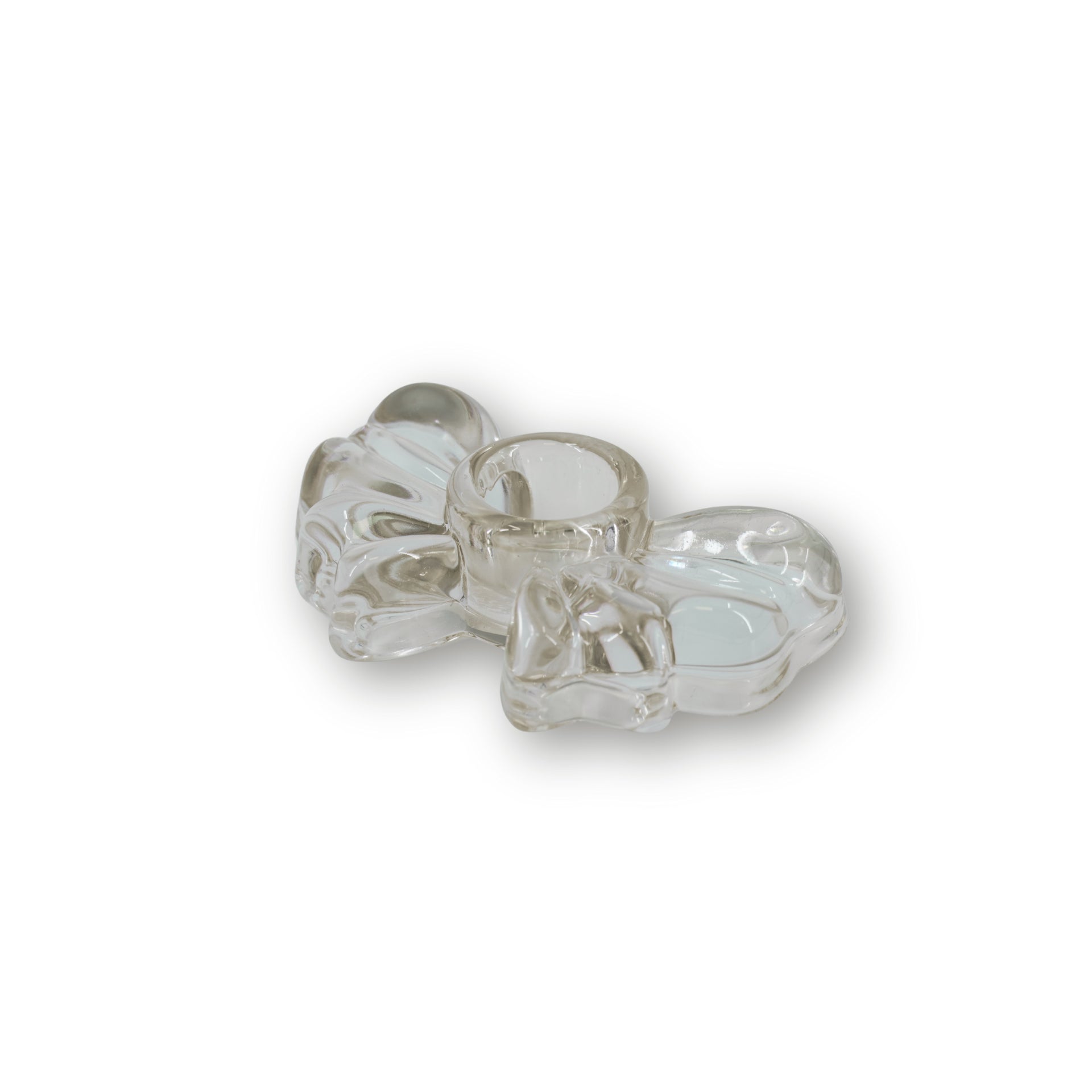 HOUSEVITAMIN KANDELAAR BOW GLAS BRUIN 9,5 CM