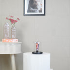 HOUSEVITAMIN DECORATIEVE STOLP GLAS/HOUT ZWART 15 CM