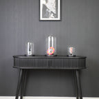 HOUSEVITAMIN DECORATIEVE STOLP GLAS/HOUT ZWART 15 CM