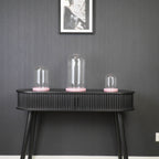HOUSEVITAMIN DECORATIEVE STOLP GLAS/HOUT LICHTROZE 32 CM