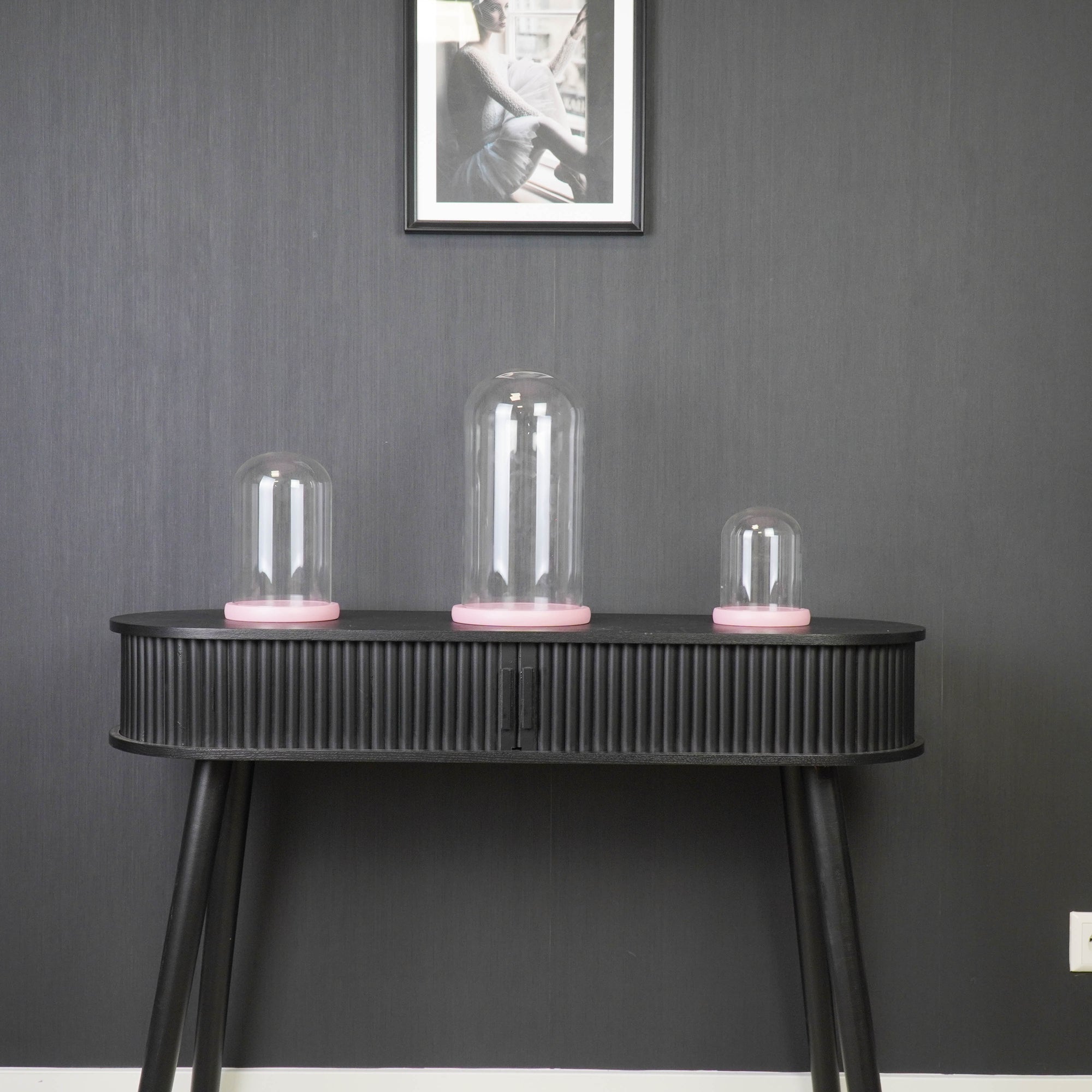 HOUSEVITAMIN DECORATIEVE STOLP GLAS/HOUT LICHTROZE 32 CM