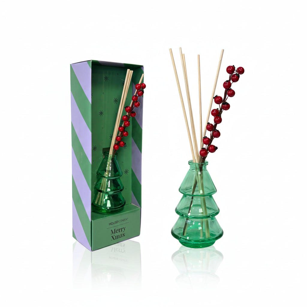 HOUSEVITAMIN REED DIFFUSER XMAS TREE GROEN APPEL & KANEEL 100ML
