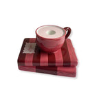 HOUSEVITAMIN KANDELAAR CUP ON BOOKS ROOD/ROZE 16,5 CM