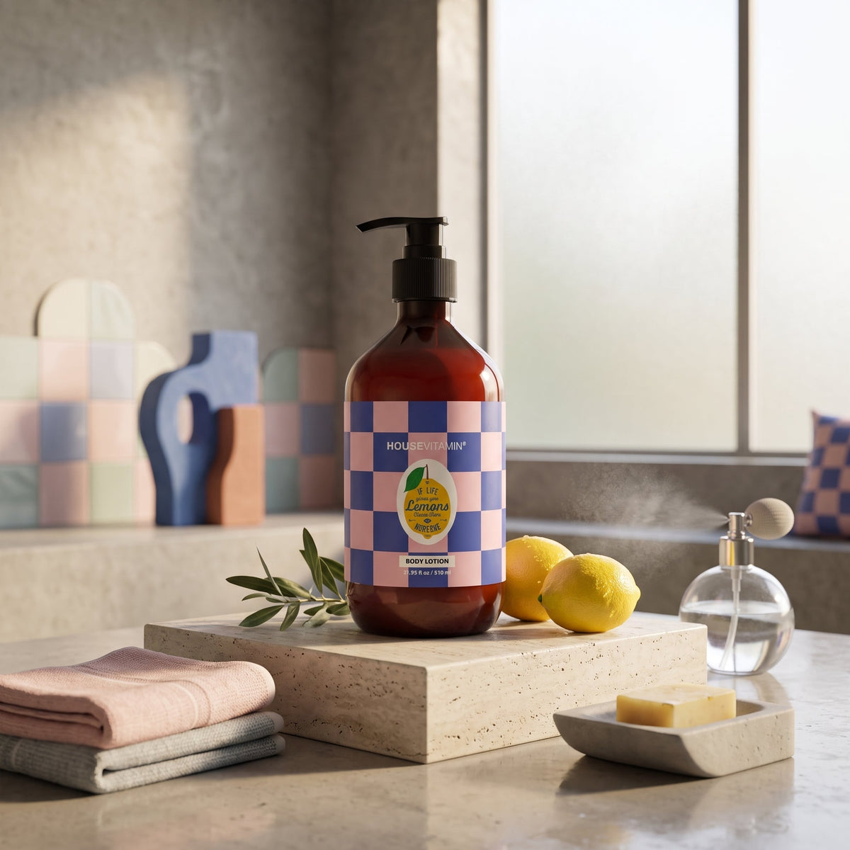 HOUSEVITAMIN VEGAN BODYLOTION LEMON BERGAMOT BASIL 510 ML