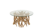 Salontafel Takken Teakhout Natuur/Glas - Tuincentrum Lopik