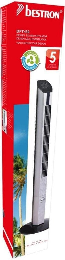  DFT430 DESIGN TOWER VENTILATOR 107 CM ZILVER 50 WATT