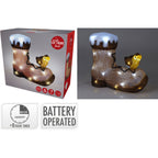 Kerstfiguur Acryl - Vogel Op Laars - Led - 28Cm