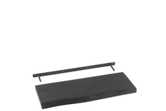 J-LINE WANDPLANK GERARD MANGOHOUT ZWART SMALL 70X27 CM - Tuincentrum Lopik