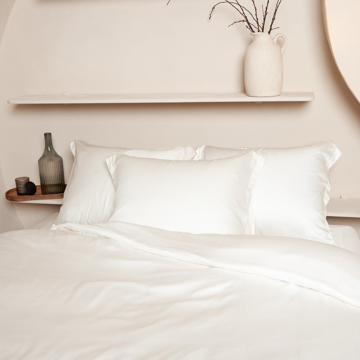 COCO & CICI TENCEL SATEEN KUSSENSLOOP OFF WHITE 40 X 80 CM