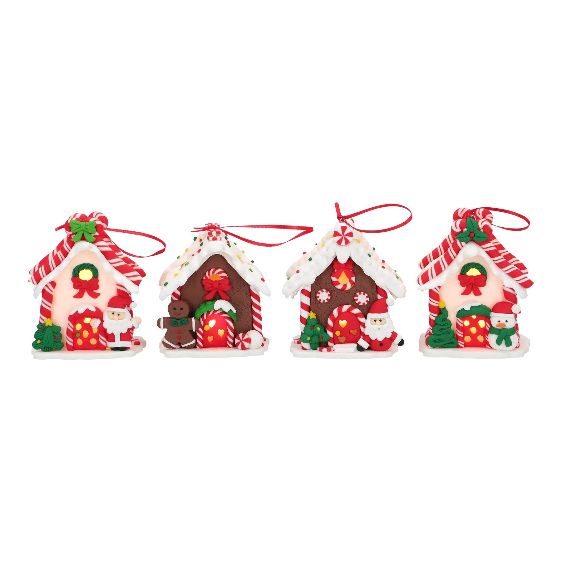 Gingerbread houses led display 4 ass