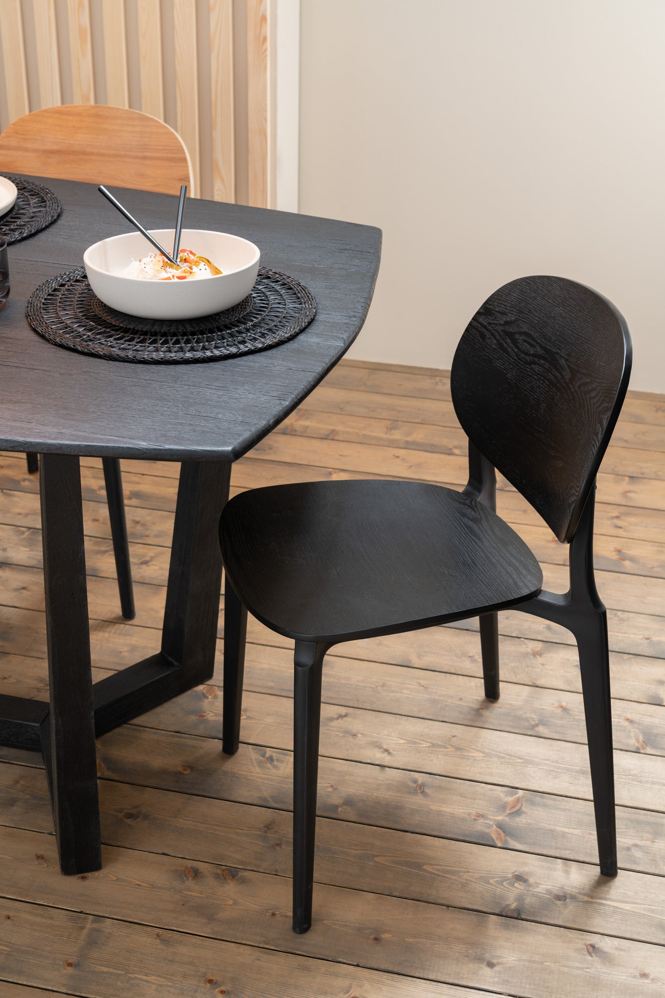 Stoel Basic polyester/fineer zwart - Tuincentrum Lopik