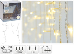 Ijspegel Verlichting 360 Led - Warm Wit - Transparant Snoer