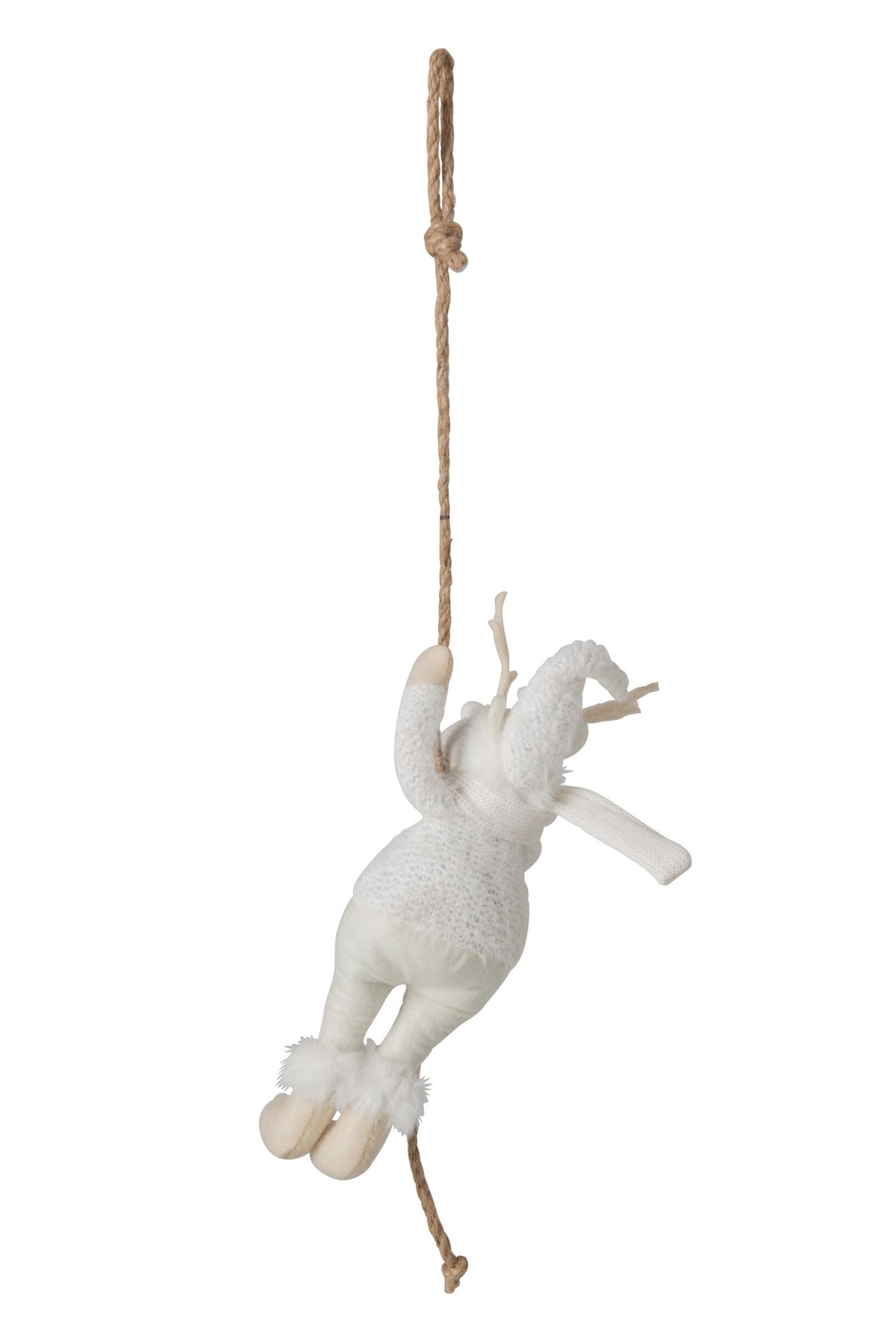J-Line decoratieve hanger rendier polyester wit 58 cm