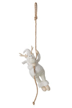 J-Line decoratieve hanger rendier polyester wit 58 cm