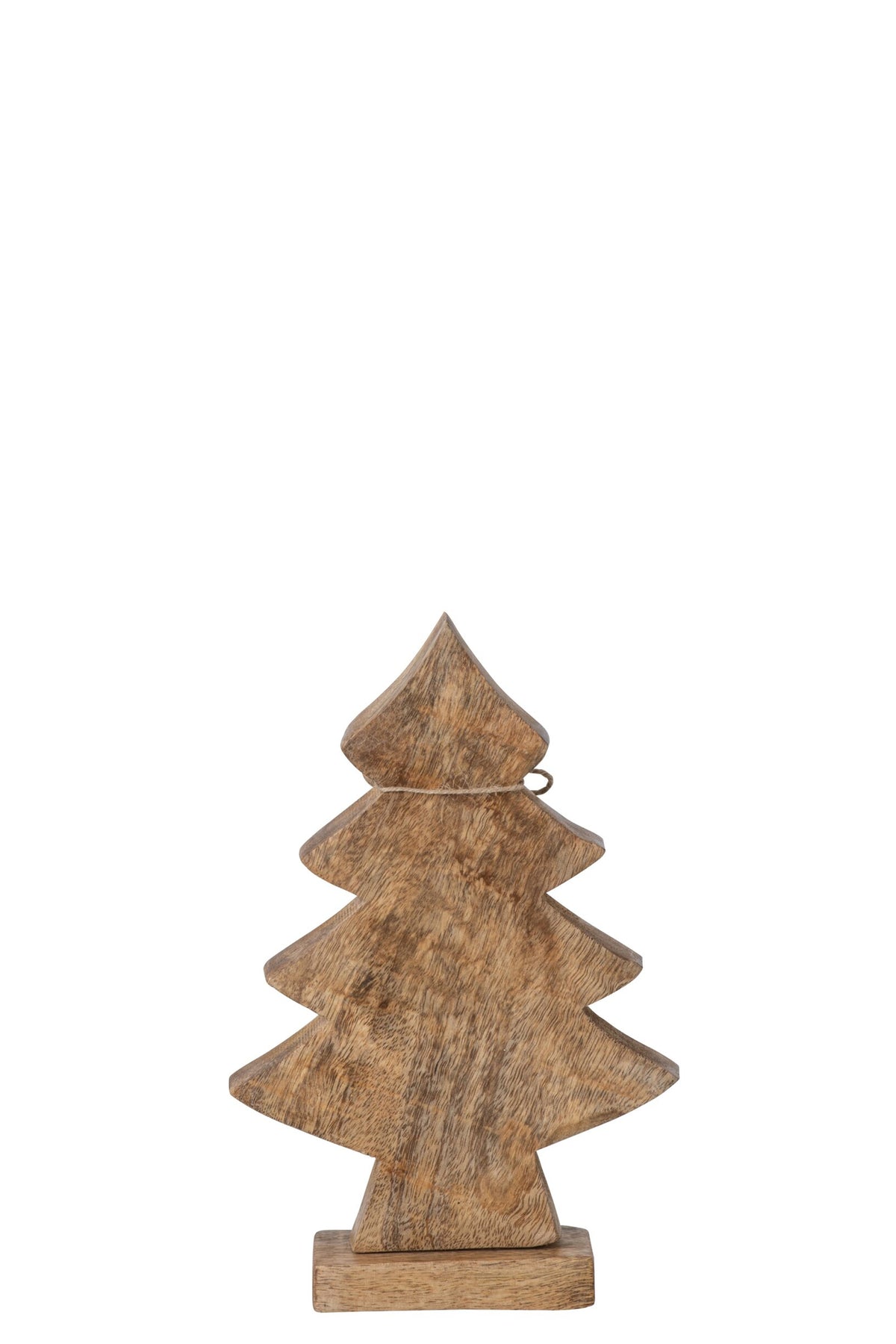 J-Line decoratieve kerstboom Pine Tree Bow mangohout groen/naturel klein 25 cm