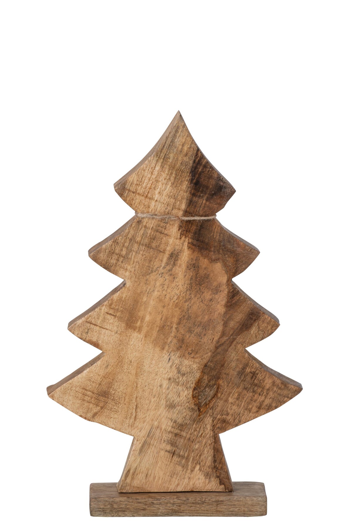 J-Line decoratieve kerstboom Pine Tree Bow mangohout groen/naturel medium 35 cm