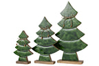J-Line decoratieve kerstboom Pine Tree Bow mangohout groen/naturel large 46 cm