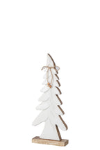 J-Line decoratieve boom Pine Tree Bow mangohout naturel/wit 38 cm