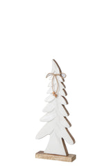 J-Line decoratieve boom Pine Tree Bow mangohout naturel/wit 38 cm