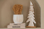 J-Line decoratieve kerstboom Pine Tree Bow mangohout wit/naturel medium 48 cm