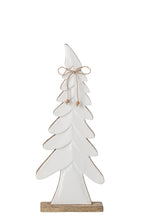 J-Line decoratieve kerstboom Pine Tree Bow mangohout wit/naturel medium 48 cm