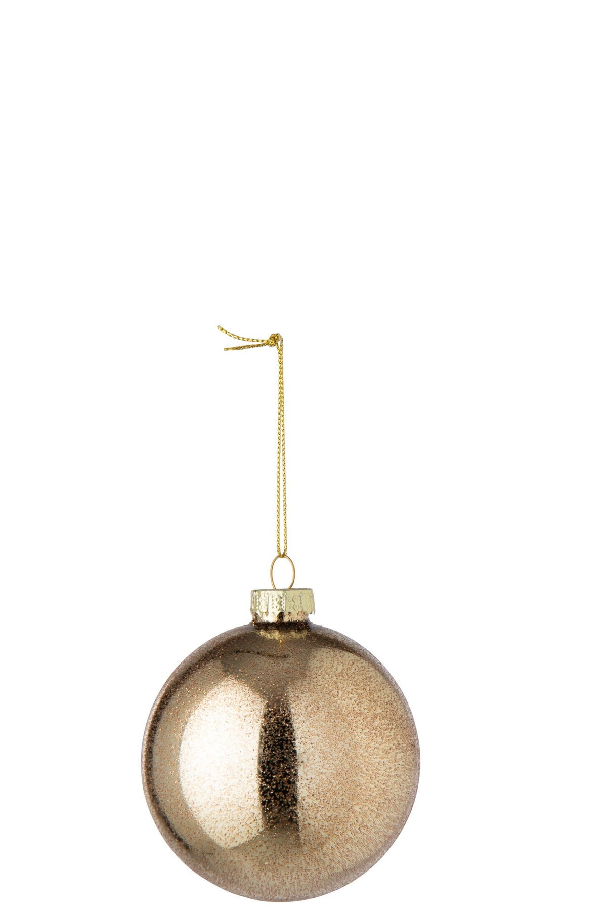 J-Line kerstbal glitter goud glas 8 cm