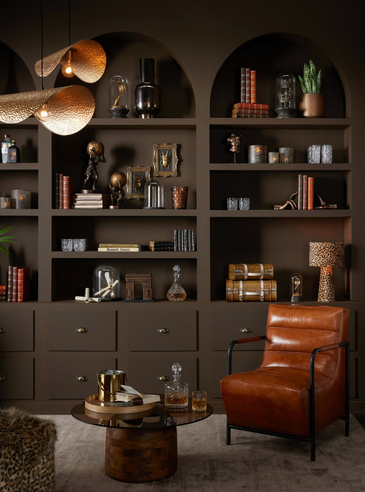 J-LINE HANGLAMP METAAL GOUD KLEIN 51 CM