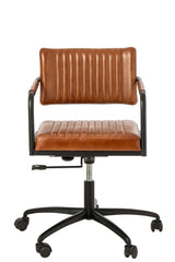 J-LINE BUREAUSTOEL LEER CAMEL