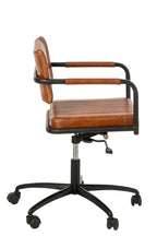 J-LINE BUREAUSTOEL LEER CAMEL
